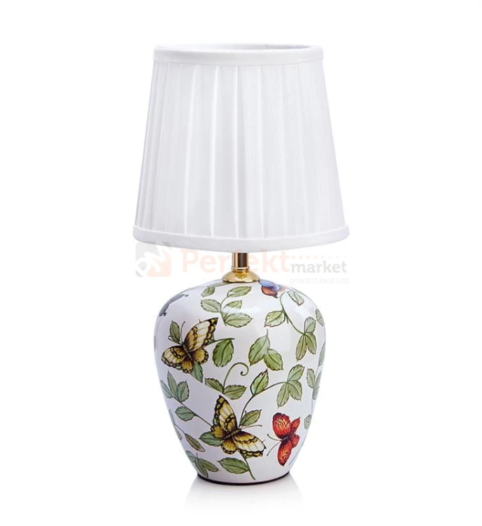 lampa stołowa biurkowa dekoracyjna kwiaty kwiecista na tekstylny_abażur do sypialni  mansion 107039 Markslojd ceramika ceramiczna perfektmarket.jpg