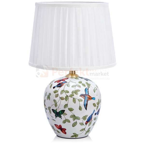 lampa stołowa biurkowa dekoracyjna kwiaty tattoo tatuaż salon_tatuażu kwiecista na tekstylny_abażur do sypialni  mansion 107040 Markslojd ceramika ceramiczna perfektmarket.jpg