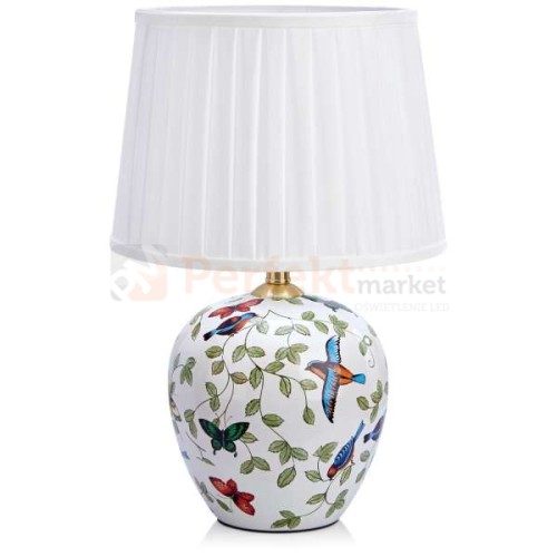 lampa stołowa biurkowa dekoracyjna kwiaty tattoo tatuaż salon_tatuażu kwiecista na tekstylny_abażur do sypialni  mansion 107040 Markslojd ceramika ceramiczna perfektmarket.jpg