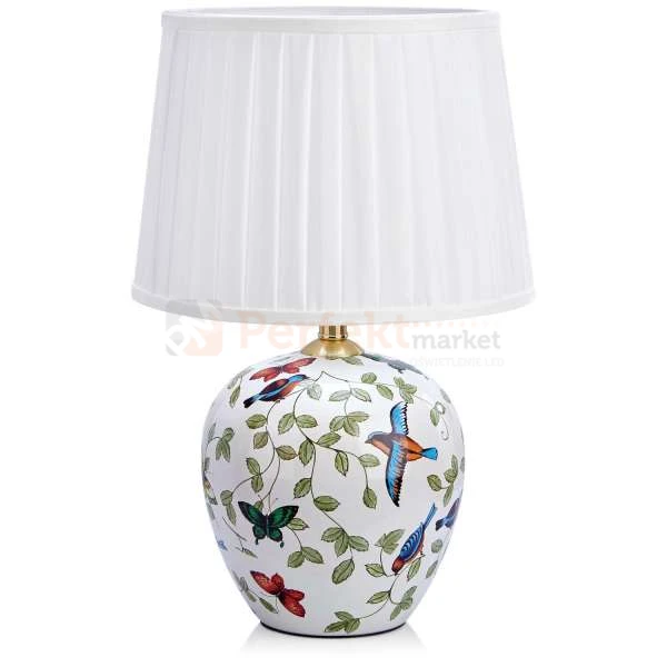 lampa stołowa biurkowa dekoracyjna kwiaty tattoo tatuaż salon_tatuażu kwiecista na tekstylny_abażur do sypialni  mansion 107040 Markslojd ceramika ceramiczna perfektmarket.jpg
