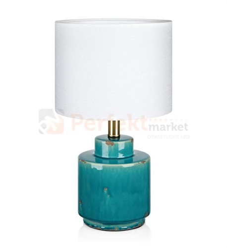lampa stołowa biurkowa dekoracyjna turkus błekit_morza tekstylny_abażur do sypialni  cous 106606 Markslojd ceramika ceramiczna perfektmarket.jpg