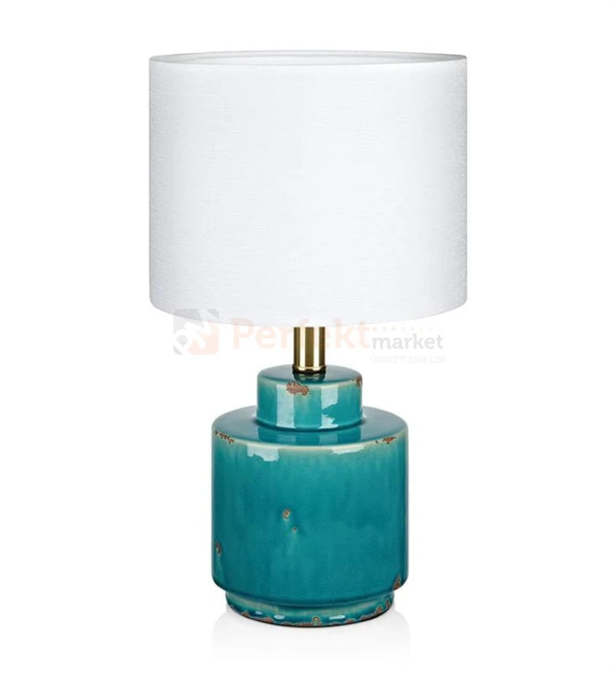 lampa stołowa biurkowa dekoracyjna turkus błekit_morza tekstylny_abażur do sypialni  cous 106606 Markslojd ceramika ceramiczna perfektmarket.jpg