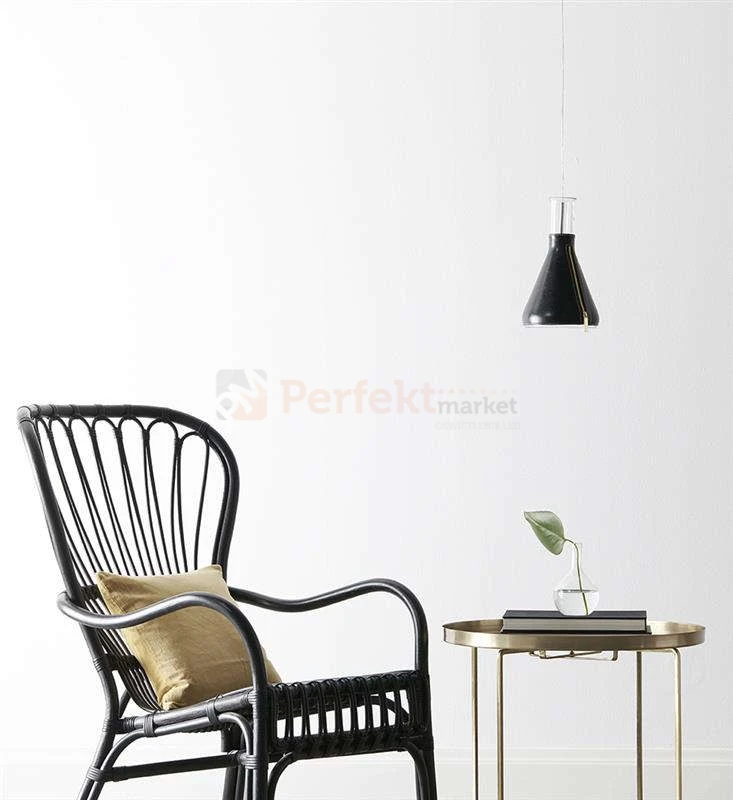 Lampa wisząca Zip skóra Markslojd 106805 szklana czarna zwis