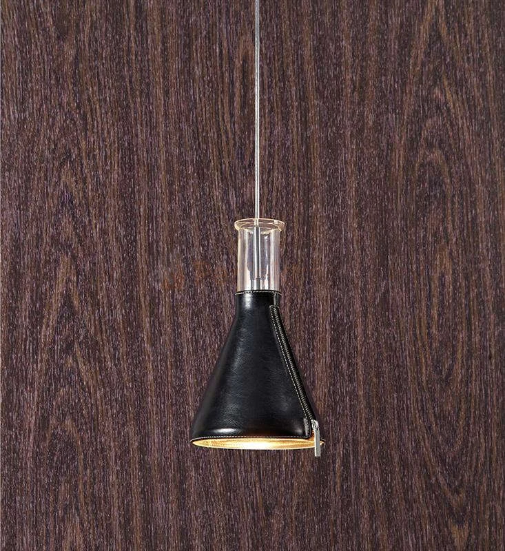 Lampa wisząca Zip skóra Markslojd 106805 szklana czarna zwis