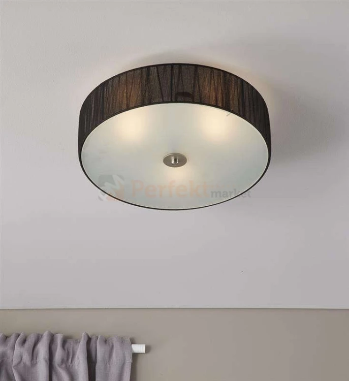 lampa sufitowa plafon do_restauracji do_salonu okrągły plisowany do_hotelu byske 104884 Markslojd czarny czarna chrom perfektmarket .jpg