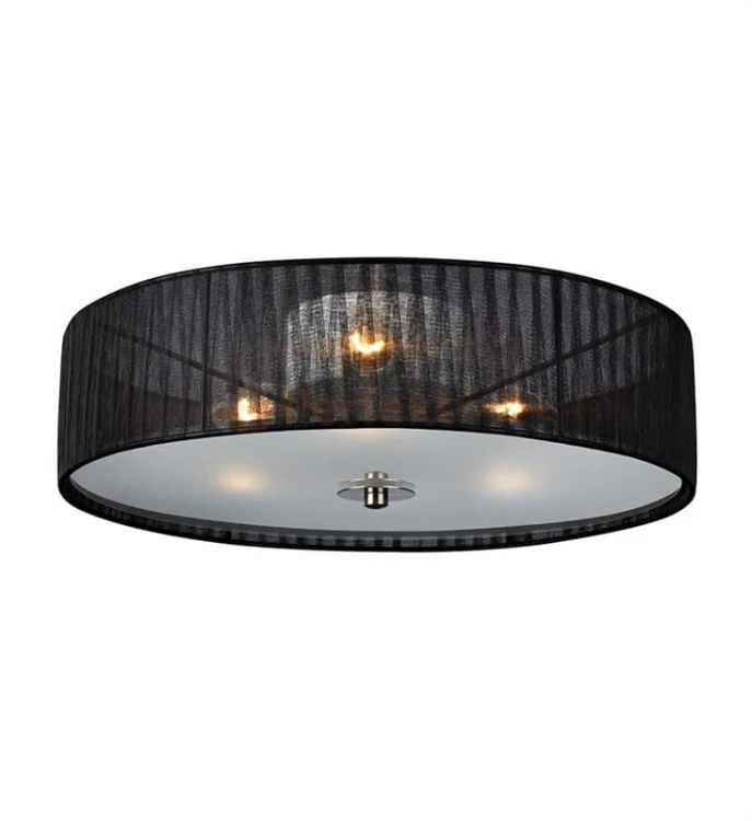 lampa sufitowa plafon do_restauracji do_salonu okrągły plisowany do_hotelu byske 104884 Markslojd czarny czarna chrom perfektmarket .jpg