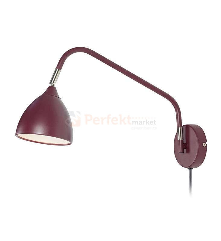 kinkiet regulowany na wysięgniku do sypialni  lampa_ścenna Valencia 106084 Markslojd bordo czerwona burgund retro chrom perfektmarket.jpg