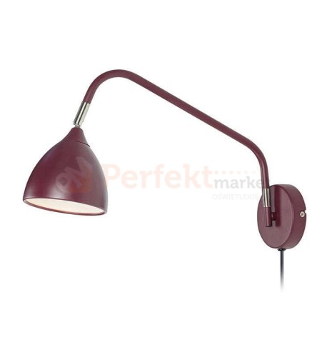 kinkiet regulowany na wysięgniku do sypialni  lampa_ścenna Valencia 106084 Markslojd bordo czerwona burgund retro chrom perfektmarket.jpg