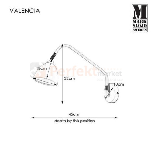 kinkiet regulowany na wysięgniku do sypialni  lampa_ścenna Valencia 106082 Markslojd biała biały retro chrom perfektmarket.jpg
