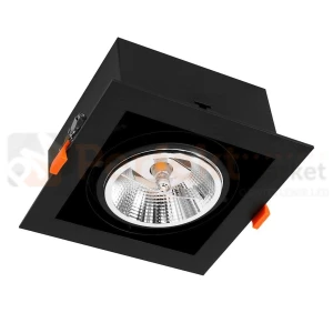 Oprawa wpuszczana downlight Plaza AR111 ES111 ruchoma pojedyncza czarna