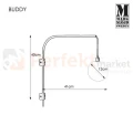 kinkiet na wysięgniku do salonu lampa_ścienna buddy kula szklana biała_kula 107494 Markslojd czarna modernizm chrom perfektmarket.jpg