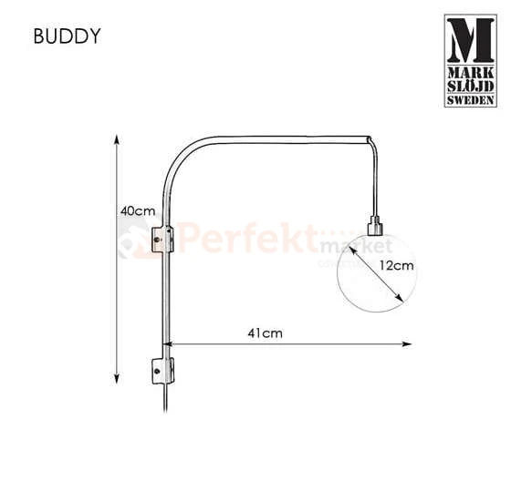 kinkiet na wysięgniku do salonu lampa_ścienna buddy kula szklana biała_kula 107494 Markslojd czarna modernizm chrom perfektmarket.jpg