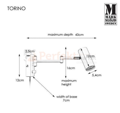 kinkiet regulowany na wysięgniku do sypialni GU10 markslojd torino srebrny chrom stal 107537 perfektmarket.jpg