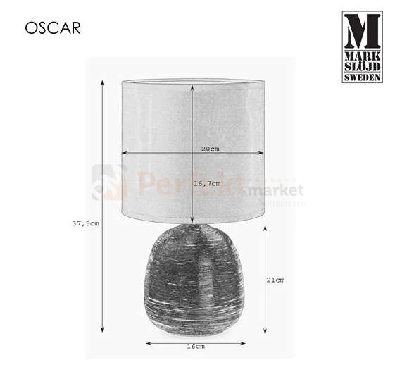 lampa stołowa biurkowa złoto złoty złota glamour elegancka tekstylny_abażur czarny do sypialni oscar 107068 Markslojd ceramika ceramiczna perfektmarket.jpg