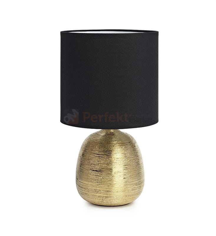 lampa stołowa biurkowa złoto złoty złota glamour elegancka tekstylny_abażur czarny do sypialni oscar 107068 Markslojd ceramika ceramiczna perfektmarket.jpg