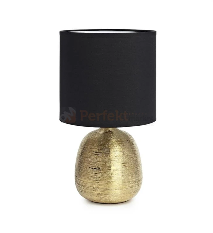 lampa stołowa biurkowa złoto złoty złota glamour elegancka tekstylny_abażur czarny do sypialni oscar 107068 Markslojd ceramika ceramiczna perfektmarket.jpg