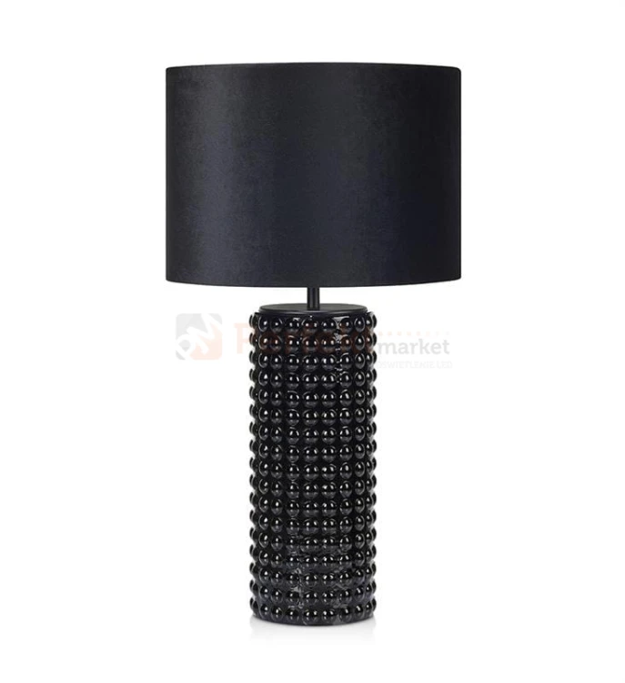 lampa stołowa biurkowa czarna glamour elegancka tekstylny_abażur czarny do sypialni proud 107483 Markslojd ceramika szklana restauracji do_hotelu perfektmarket.jpg