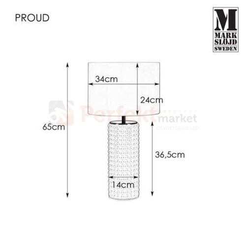 lampa stołowa biurkowa czarna glamour elegancka tekstylny_abażur biała biały do sypialni proud 107484 Markslojd ceramika szklana restauracji do_hotelu perfektmarket.jpg