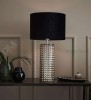 lampa stołowa biurkowa czarna glamour elegancka tekstylny_abażur czarny chrom do sypialni proud 107490 Markslojd ceramika szklana restauracji do_hotelu perfektmarket.jpg