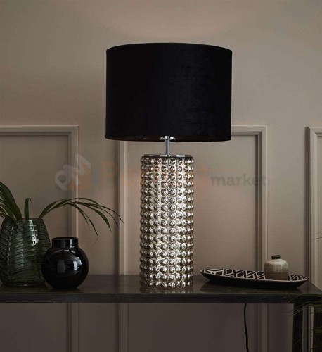 lampa stołowa biurkowa czarna glamour elegancka tekstylny_abażur czarny chrom do sypialni proud 107490 Markslojd ceramika szklana restauracji do_hotelu perfektmarket.jpg