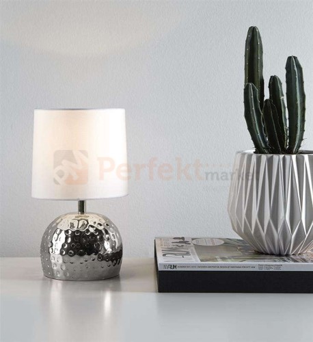 lampa stołowa biurkowa dekoracyjna chrom biała chromowana tekstylny_abażur do sypialni do_restauracji kula okrągła błyszcząca hammer 105961 Markslojd stalowa perfektmarket.jpg