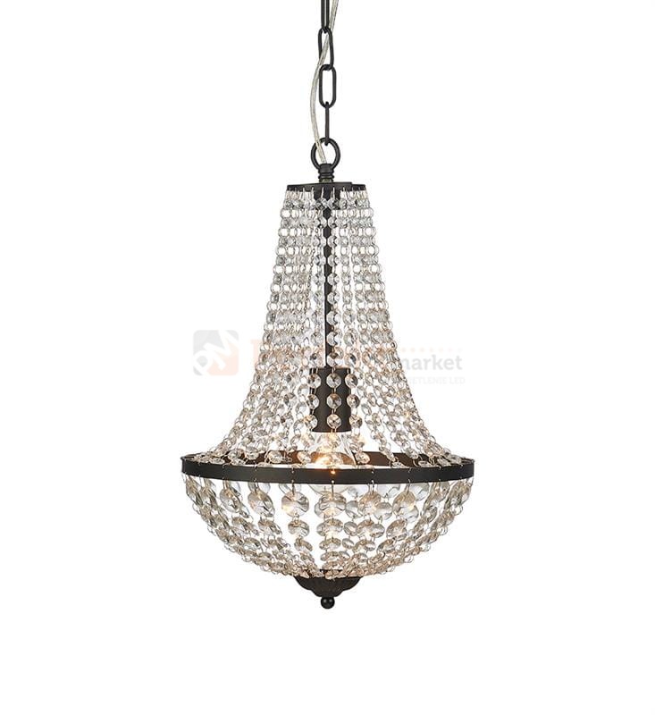lampa wisząca granso czarny czarna kryształowa zwis  okrągła pałacowa glamour crystal Markslojd 107026 perfektmarket.jpg