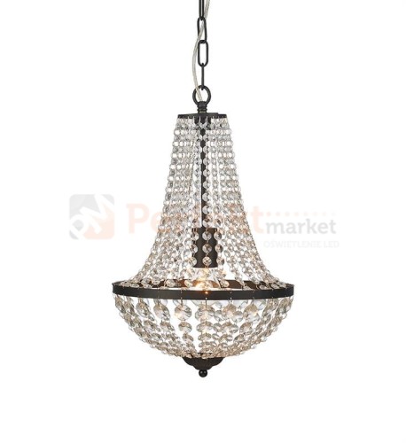 lampa wisząca granso czarny czarna kryształowa zwis  okrągła pałacowa glamour crystal Markslojd 107026 perfektmarket.jpg