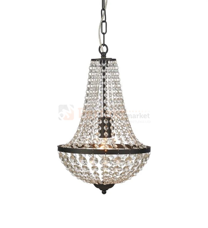 lampa wisząca granso czarny czarna kryształowa zwis  okrągła pałacowa glamour crystal Markslojd 107026 perfektmarket.jpg