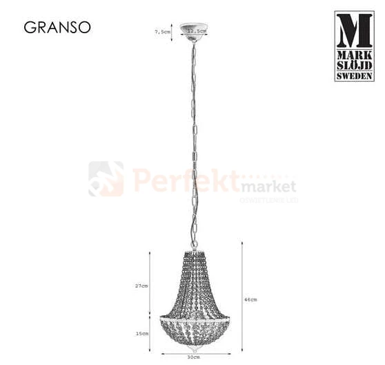 lampa wisząca granso czarny czarna kryształowa zwis  okrągła pałacowa glamour crystal Markslojd 107026 perfektmarket.jpg