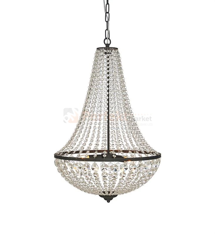 lampa wisząca granso 3l czarna kryształowa zwis  okrągła pałacowa glamour crystal Markslojd 107028 perfektmarket.jpg
