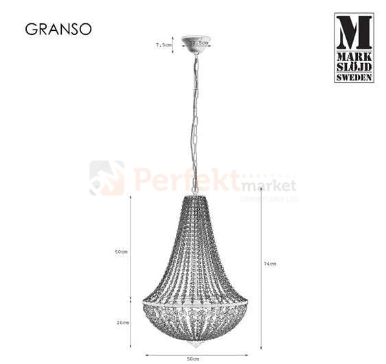 lampa wisząca granso 3l czarna kryształowa zwis  okrągła pałacowa glamour crystal Markslojd 107028 perfektmarket.jpg