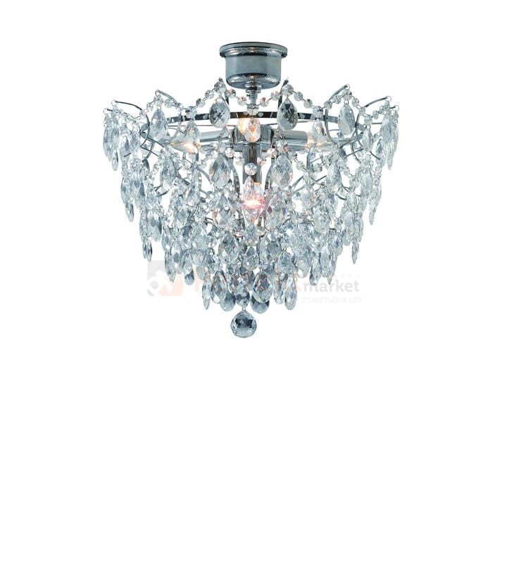 lampa sufitowa plafon rosendal srebrna chromowana kryształowa chrom okrągła pałacowa glamour crystal Markslojd 100511 perfektmarket.jpg