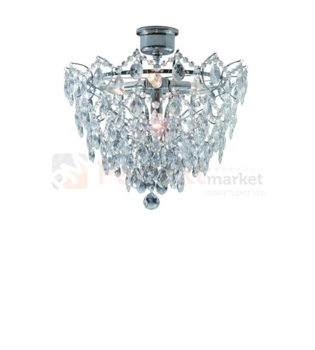 lampa sufitowa plafon rosendal srebrna chromowana kryształowa chrom okrągła pałacowa glamour crystal Markslojd 100511 perfektmarket.jpg
