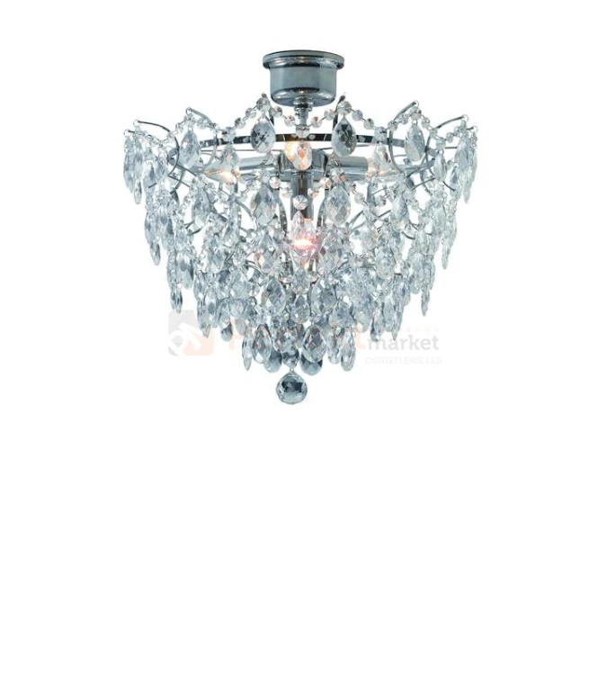 lampa sufitowa plafon rosendal srebrna chromowana kryształowa chrom okrągła pałacowa glamour crystal Markslojd 100511 perfektmarket.jpg