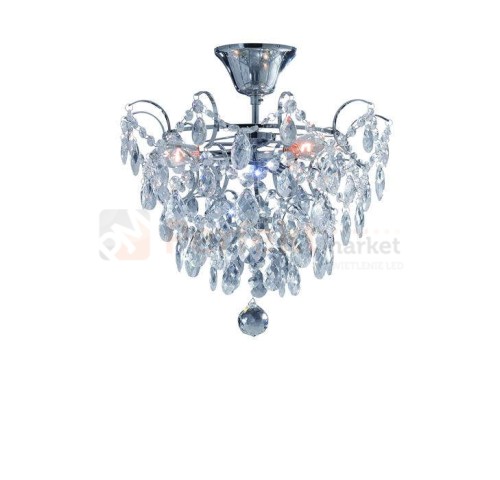lampa sufitowa plafon rosendal 3l srebrna chromowana kryształowa chrom okrągła pałacowa glamour crystal Markslojd 100539 perfektmarket.jpg