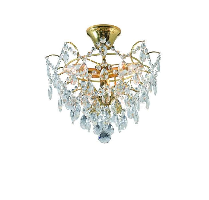 lampa sufitowa plafon rosendal 3l złoty gold kryształowa złota okrągła pałacowa glamour crystal Markslojd 100538 perfektmarket.jpg