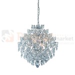 lampa wisząca rosendal 6l chrom srebrna kryształowa chromowana zwis  okrągła pałacowa kula glamour crystal Markslojd 100533 perfektmarket.jpg
