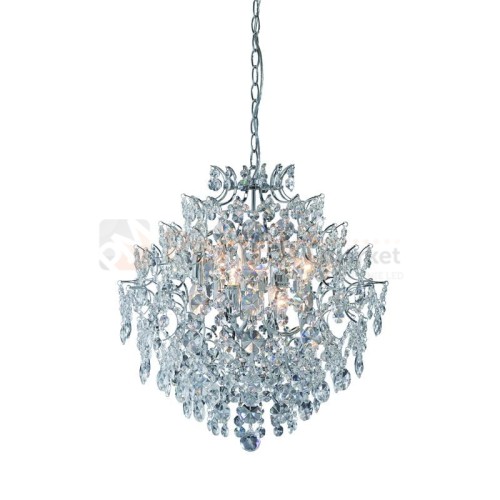 lampa wisząca rosendal 6l chrom srebrna kryształowa chromowana zwis  okrągła pałacowa kula glamour crystal Markslojd 100533 perfektmarket.jpg