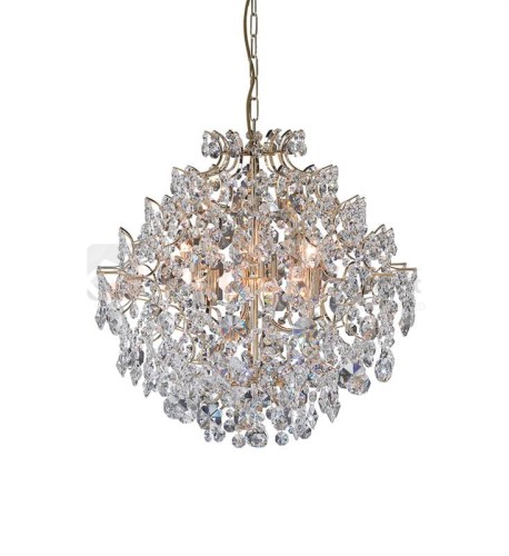 lampa wisząca rosendal 6l złota kryształowa złoty gold zwis  okrągła pałacowa kula glamour crystal Markslojd 100532 perfektmarket.jpg