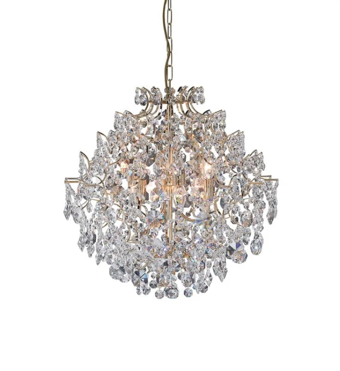 lampa wisząca rosendal 6l złota kryształowa złoty gold zwis  okrągła pałacowa kula glamour crystal Markslojd 100532 perfektmarket.jpg