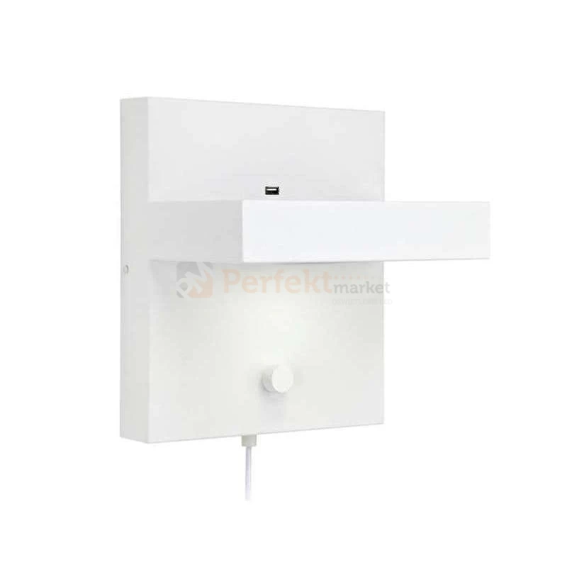Lampa ścienna kinkiet LED design Kubik Markslojd 5W 106899 ładowarka USB biała