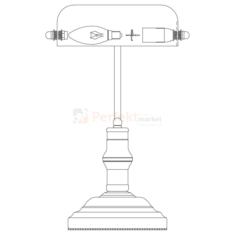 Lampa stołowa industrialna Bankers Markslojd 105930 zielony patyna