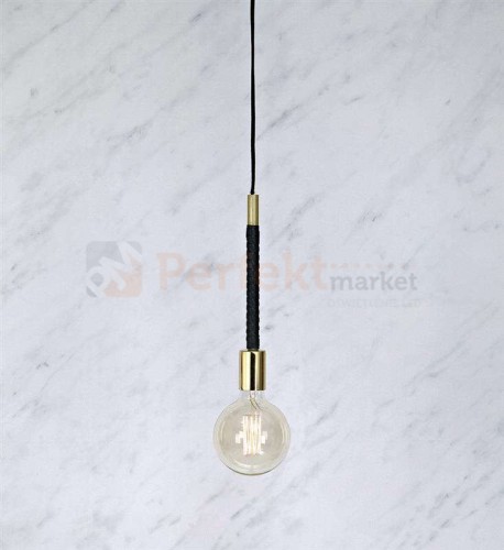 minimalistyczna lampa wiszaca saddle 1L złota czarny sznur złoty gold zwis edison markslojd sky 106610 perfektmarket.jpg