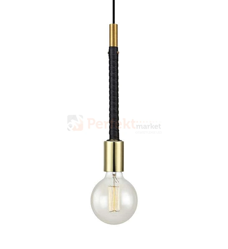 minimalistyczna lampa wiszaca saddle 1L złota czarny sznur złoty gold zwis edison markslojd sky 106610 perfektmarket.jpg