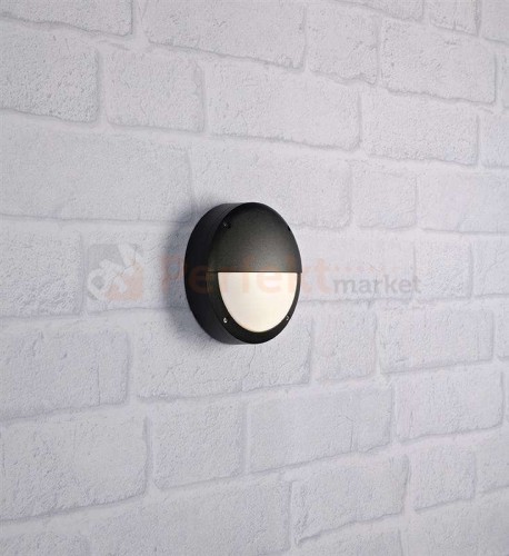 lampa ścienna elewacyjna zewnętrzna kinkiet elewacyjny LED Hero okrągła czarna do_hotelu do_restauracji do_łazienki wodoodporna Markslojd 106519 perfektmarket.jpg
