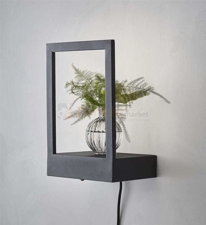 lampa ścienna elewacyjna zewnętrzna kinkiet elewacyjny LED pablo ramka rama czarna półka do_hotelu do_restauracji do_łazienki Markslojd 107177 perfektmarket.jpg