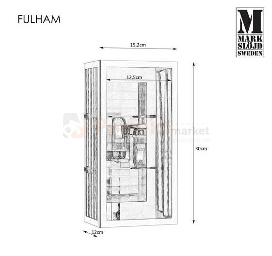 lampa ścienna elewacyjna zewnętrzna kinkiet góra_dół elewacyjny LED Fulham czarny do_hotelu do_restauracji do_łazienki wodoodporna Markslojd 107182 perfektmarket.jpg