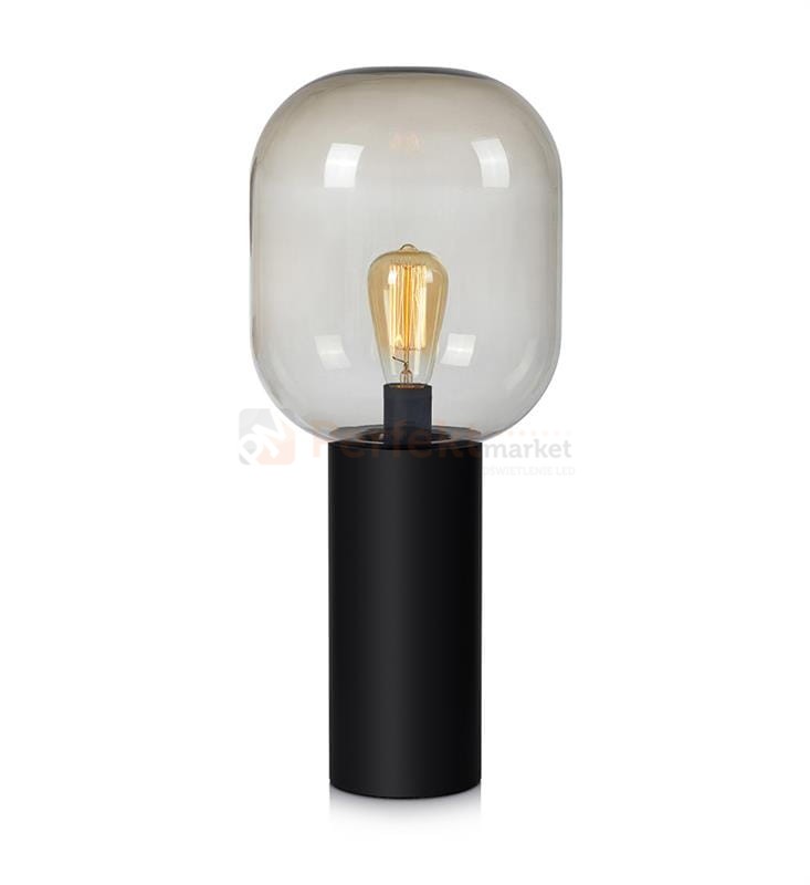 lampa stołowa biurkowa  retro modernistyczna modernizm elegancka szklana szkło przydymiona czarny do sypialni brooklyn 107479 Markslojd  perfektmarket.jpg