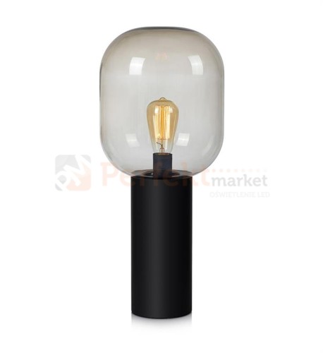 lampa stołowa biurkowa  retro modernistyczna modernizm elegancka szklana szkło przydymiona czarny do sypialni brooklyn 107479 Markslojd  perfektmarket.jpg