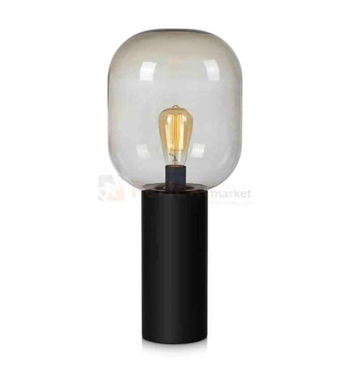 lampa stołowa biurkowa  retro modernistyczna modernizm elegancka szklana szkło przydymiona czarny do sypialni brooklyn 107479 Markslojd  perfektmarket.jpg